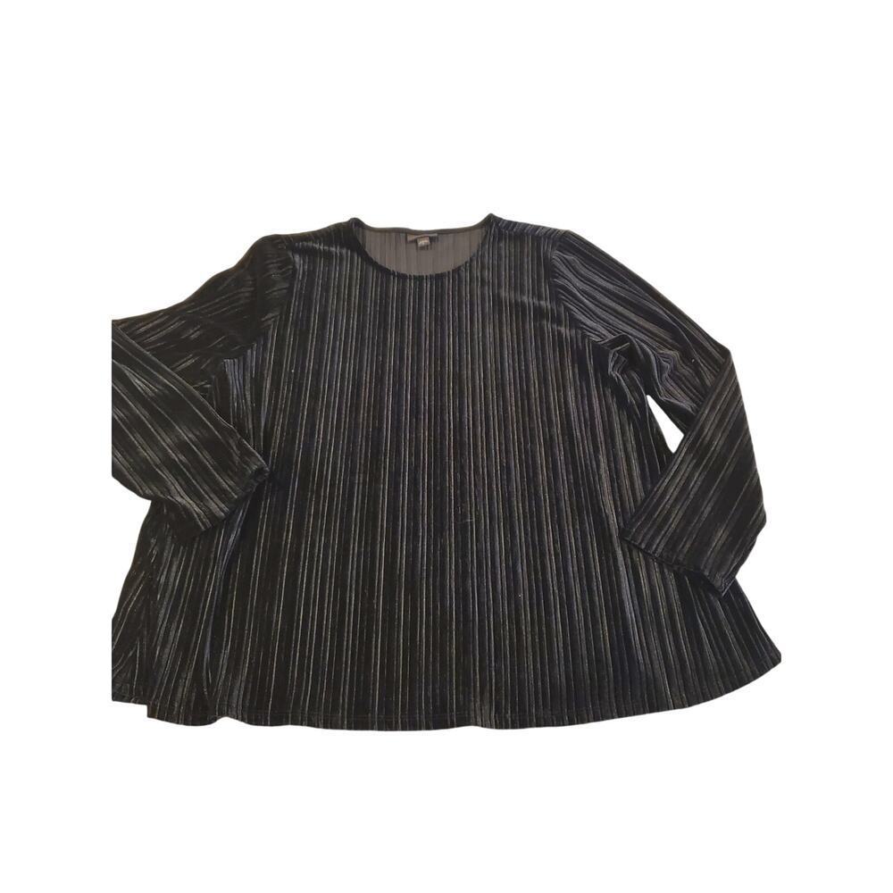 J.Jill Textured stripe velvet  longline top stretchy‎ XL